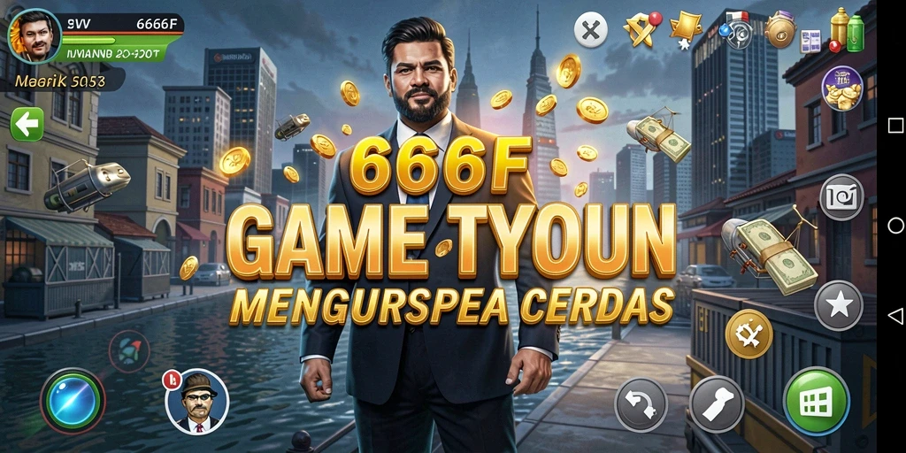 Tampilan gameplay dari <strong>666F</strong> yang menampilkan manajemen bisnis dan strategi Tycoon.