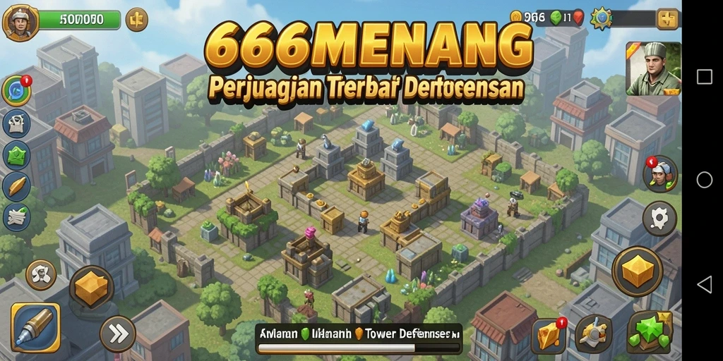 Gameplay seru dan strategis dalam 666MENANG Tower Defense.