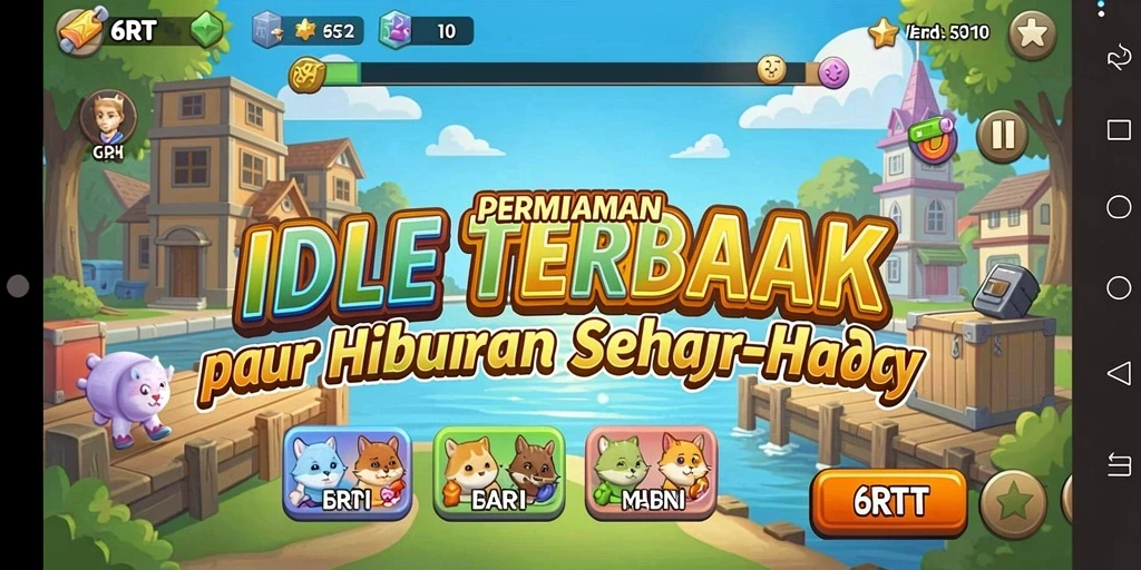 Screenshot utama 6RT menunjukkan karakter dalam aksi gameplay Idle yang menawan.