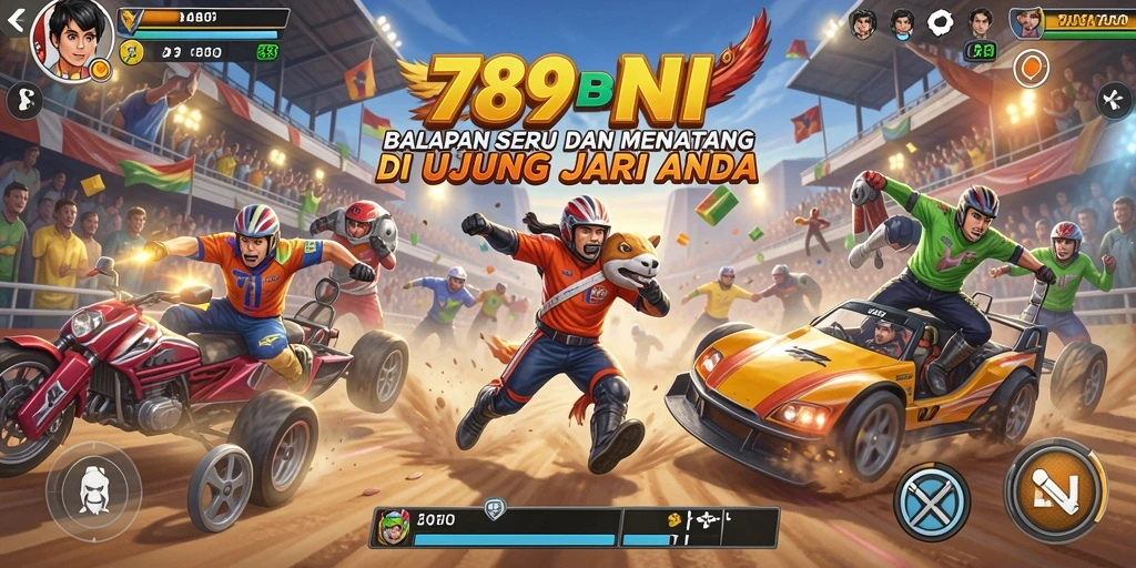 Screenshot gameplay 789BNI yang menunjukkan balapan menegangkan.