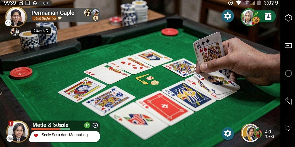 Gameplay seru Gaple di 9939 dengan interaksi menarik.