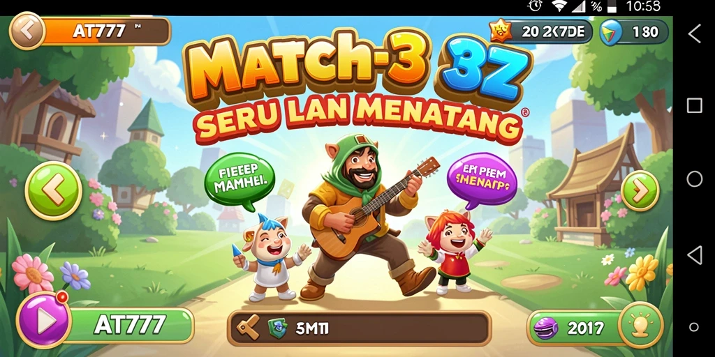 Tampilan gameplay AT777 yang penuh warna dan menyenangkan.