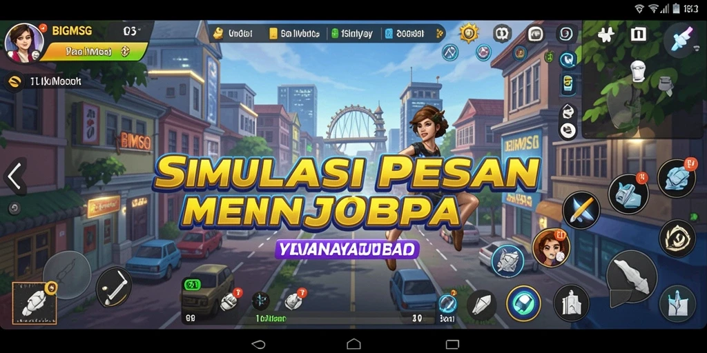Tampilan gameplay menarik yang menunjukkan interaksi pesan.