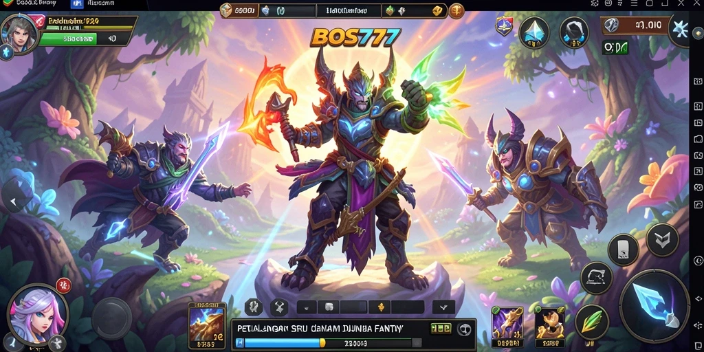 Screenshot menampilkan aksi pertempuran mendebarkan dalam BOS777.
