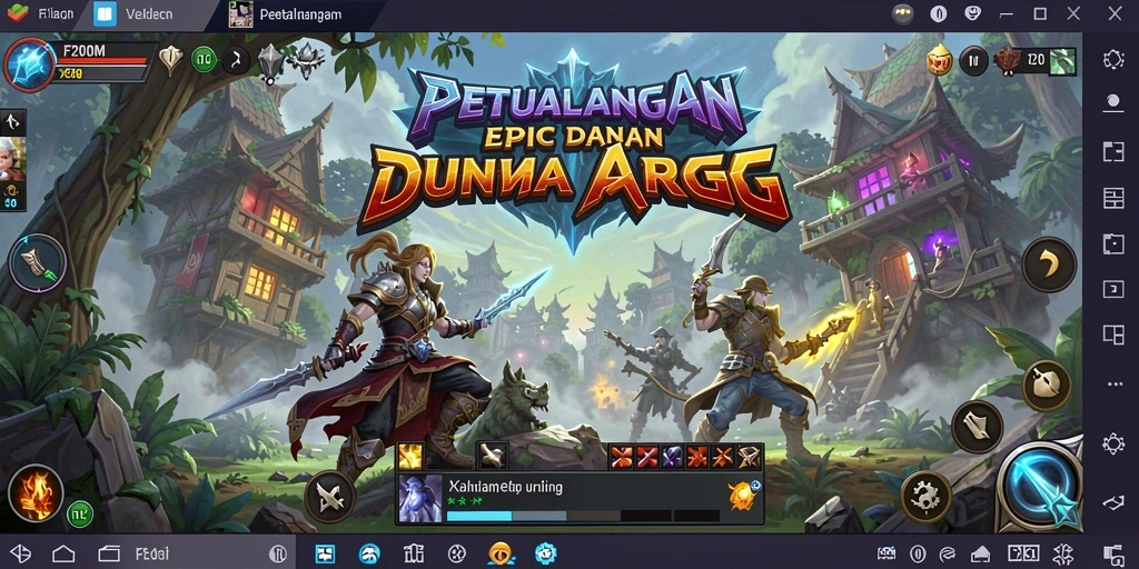 Screenshot F200M menampilkan aksi pertarungan seru dalam gameplay ARPG.