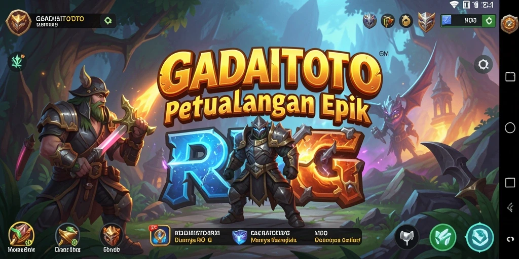 Screenshot GADAITOTO menampilkan karakter bertarung dengan musuh di dunia RPG yang menakjubkan.