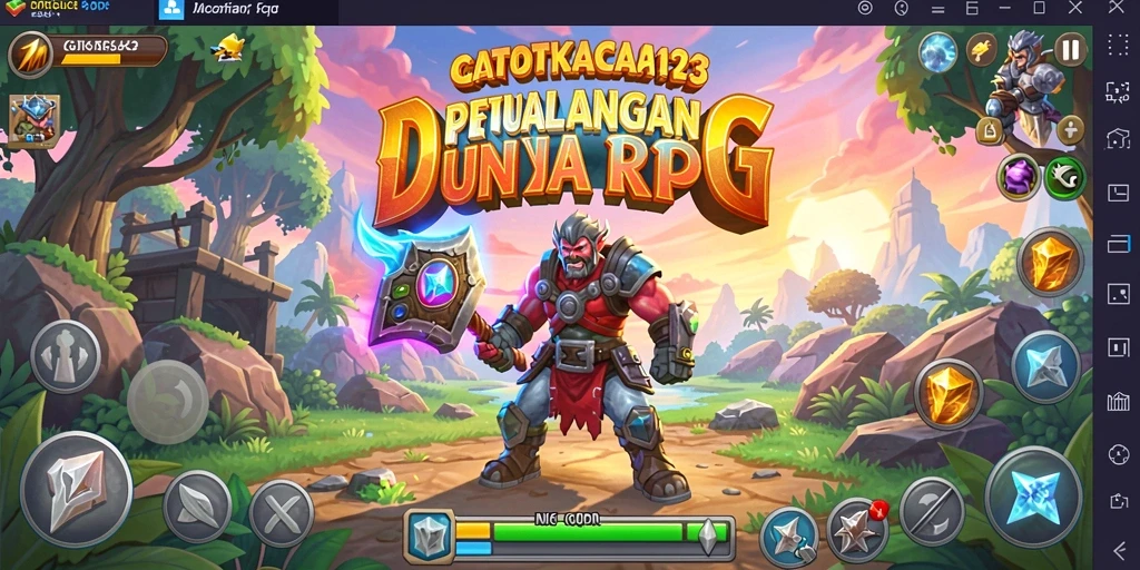 Screenshot GATOTKACA123 menampilkan gameplay RPG yang mendebarkan dan penuh warna.