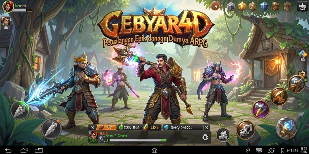 Tampilan gameplay GEBYAR4D dengan aksi ARPG yang seru.