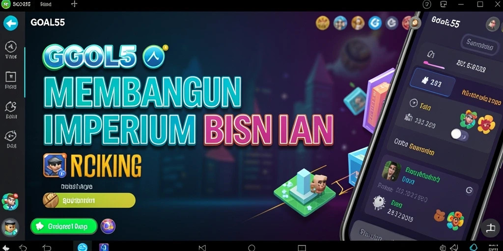 Tampilan menarik dari gameplay seru GOAL55 saat membangun bisnis.