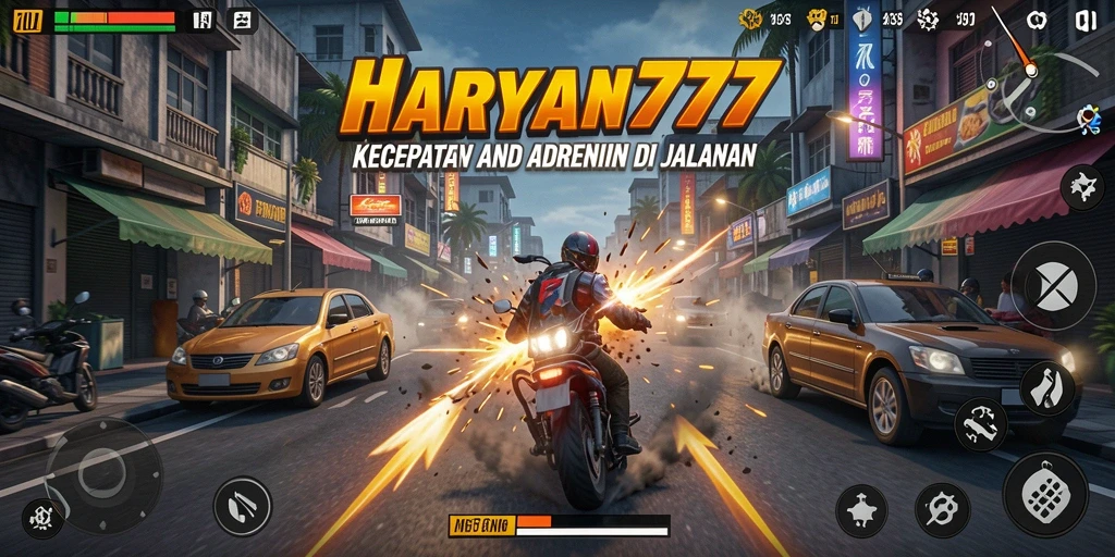 Tampilan menarik dari gameplay Racing yang mendebarkan di HARAPAN777.