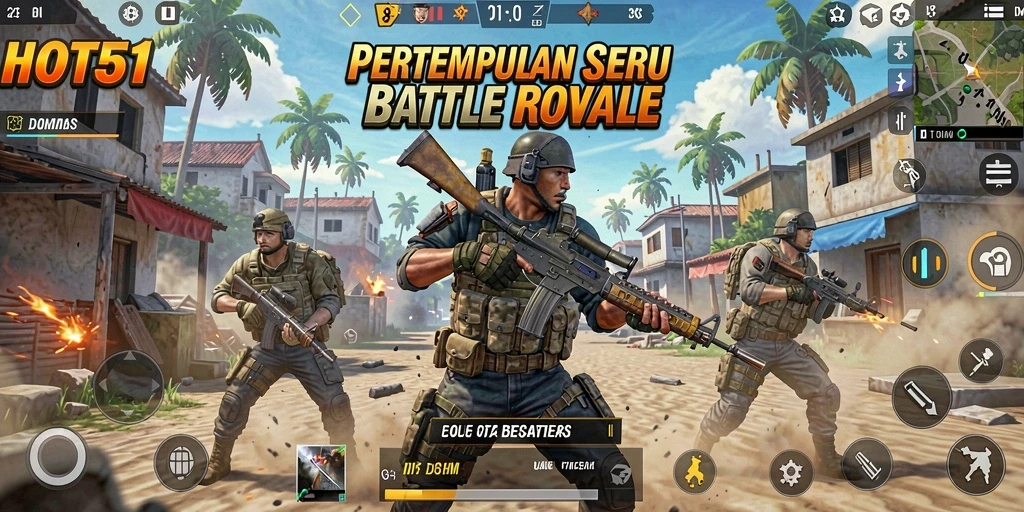 Gameplay seru HOT51 dalam aksi Battle Royale yang menegangkan.