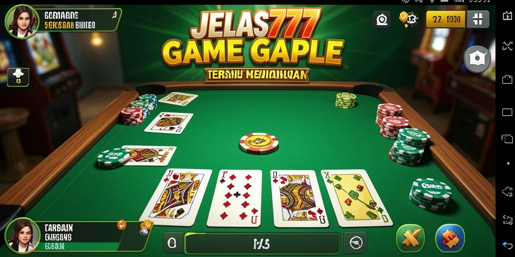 Gameplay seru JELAS777 menampilkan kartu Gaple yang berwarna-warni.