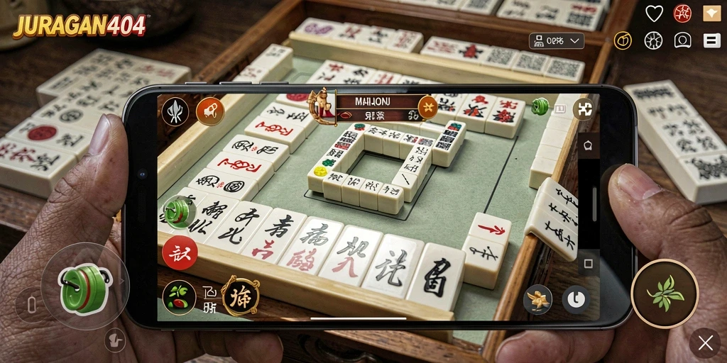 Tampilan gameplay JURAGAN404 dengan ubin Mahjong yang menarik.