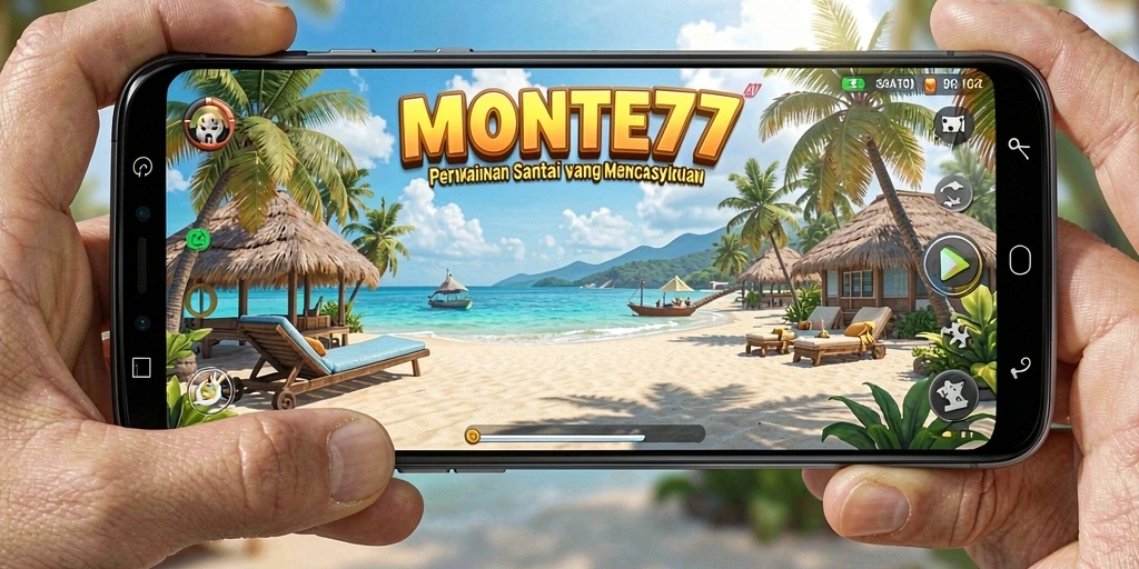 Screenshot gameplay MONTE77 menampilkan suasana permainan yang ceria dan santai.