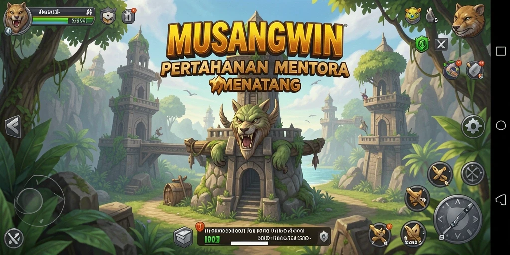 Tampilan gameplay menakjubkan di Tower Defense MUSANGWIN.