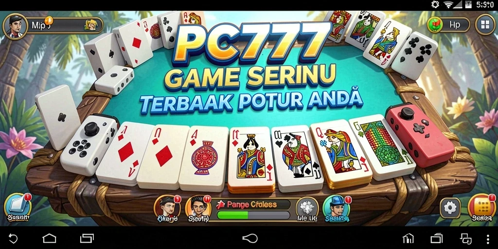 Tampilan gameplay seru dari PC777 dengan suasana bermain Domino.