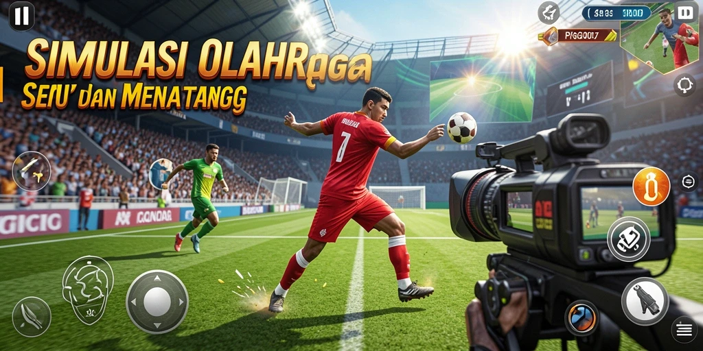 Screenshot permainan PRG007 menunjukkan aksi olahraga yang mendebarkan.