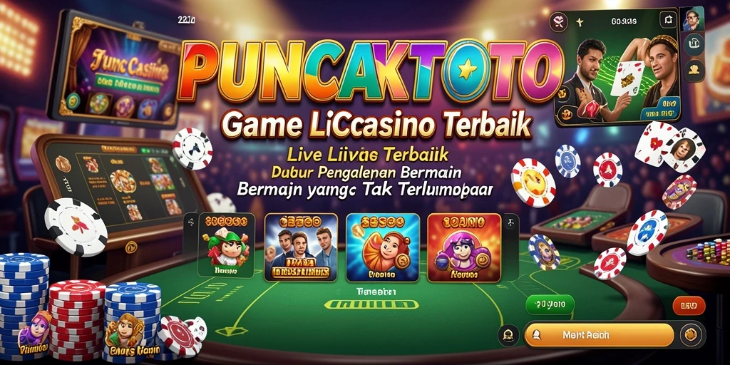 Screenshot PUNCAKTOTO menampilkan dealer langsung dalam permainan kasino yang menarik.
