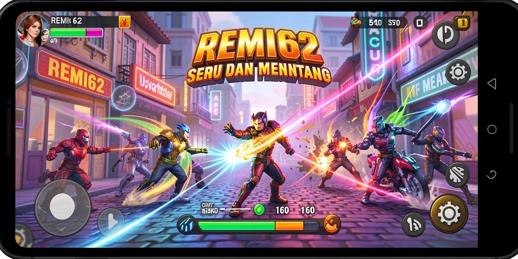 Tampilan gameplay seru di REMI62 dengan berbagai tantangan.