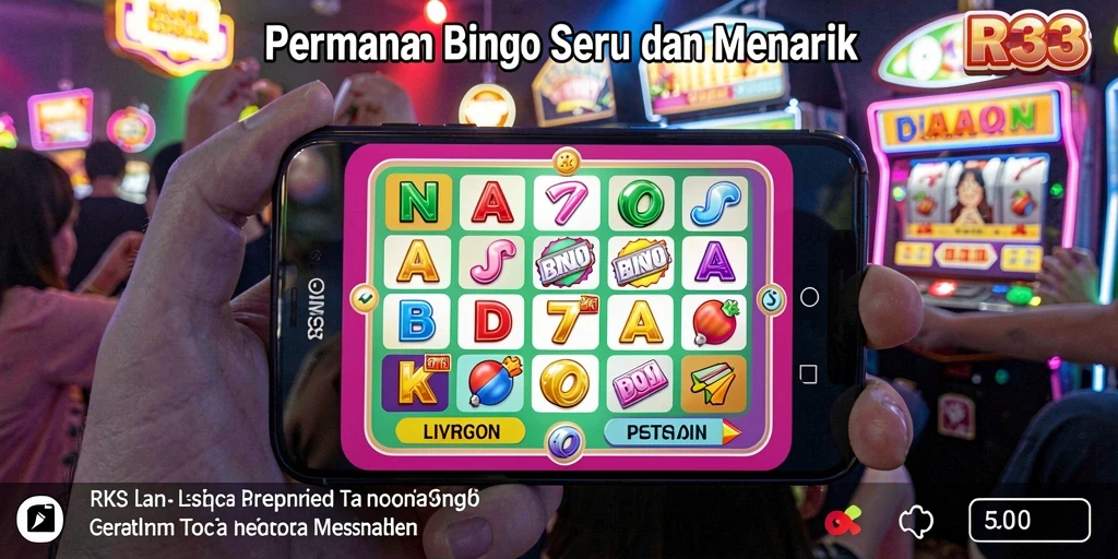 Screenshot utama RR33 menampilkan gameplay Bingo yang seru dan interaktif.