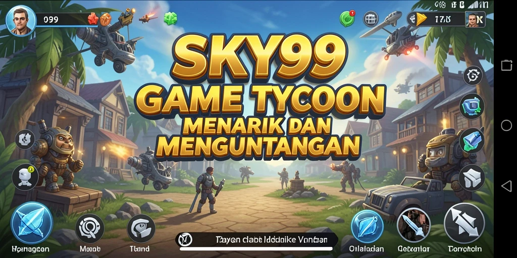 Screenshot utama SKY99 menampilkan pengalaman gameplay Tycoon yang seru.