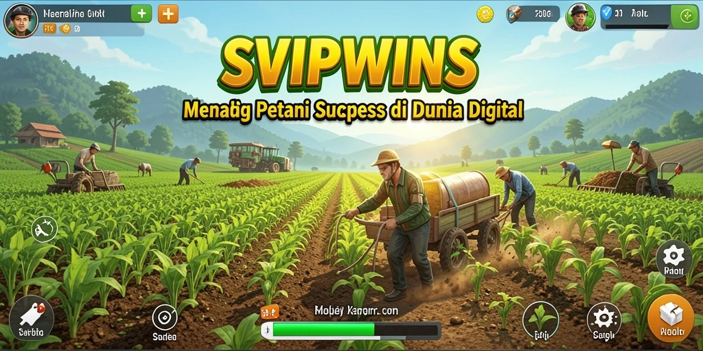 Tampilan gameplay SVIPWINS dengan lahan pertanian yang indah.