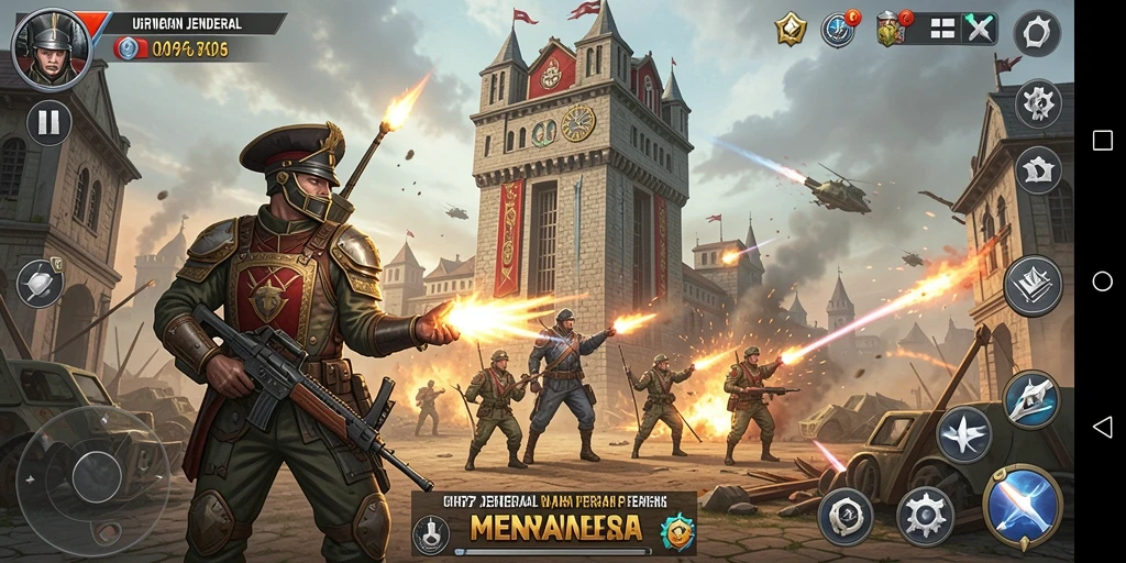 Gameplay UH77 yang seru dalam pertahanan menara.