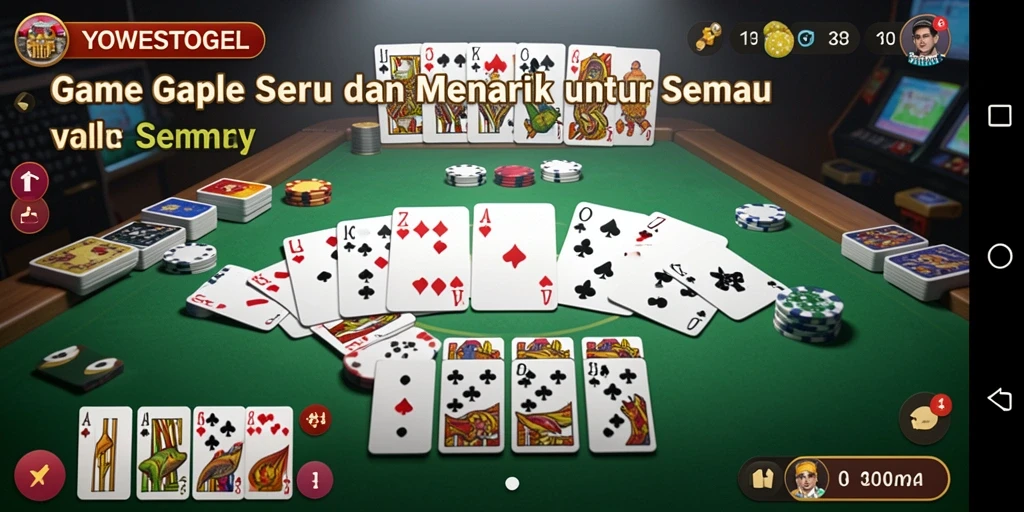 Tampilan gameplay seru dalam permainan Gaple YOWESTOGEL.